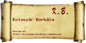 Koloszár Borbála névjegykártya