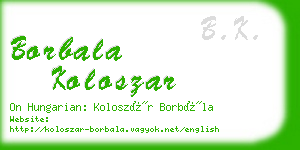 borbala koloszar business card